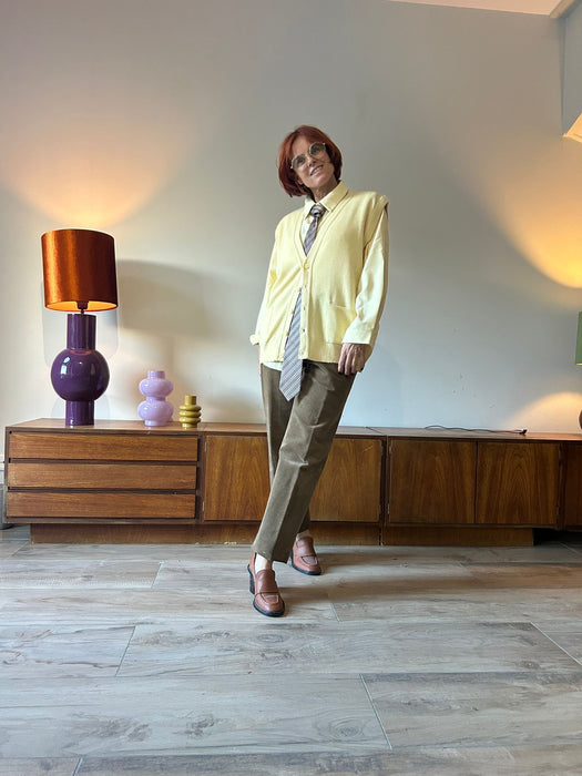 Camel kleurige ribbroek