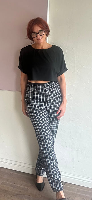 Zwart geruite broek