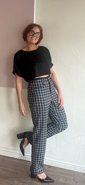 Zwart geruite broek