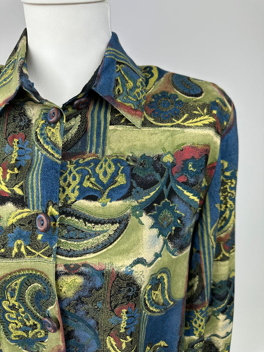 Blouse met retro print