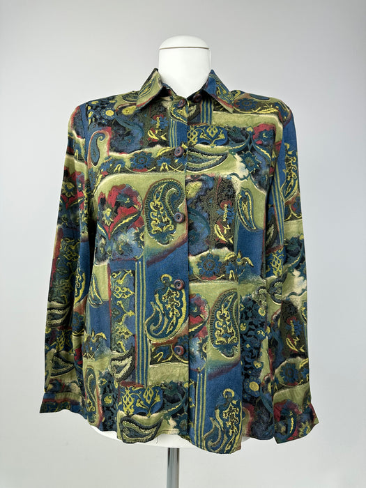 Blouse met retro print