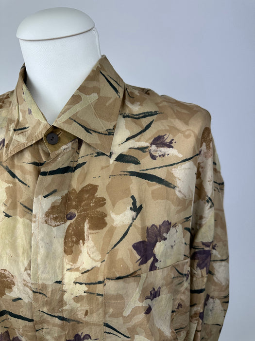 Bruin beige zijdeachtige blouse