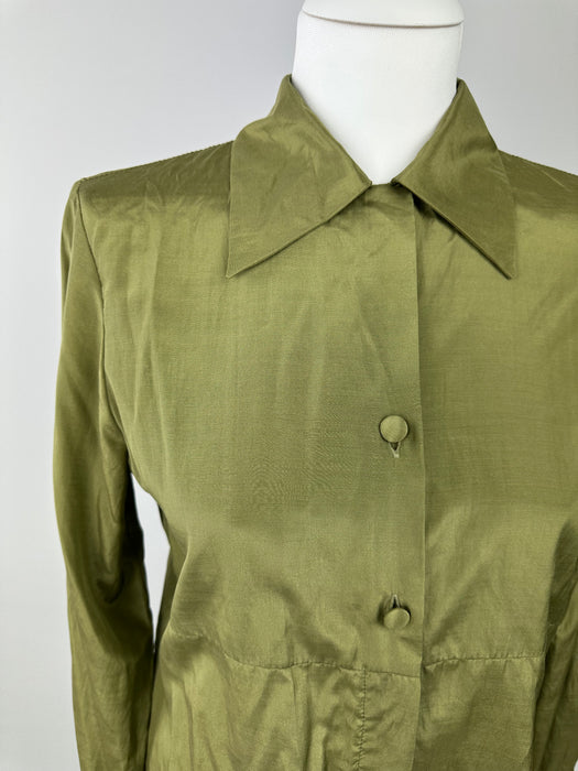 Groene glans blouse