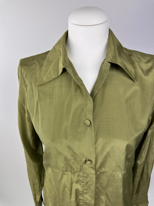Groene glans blouse