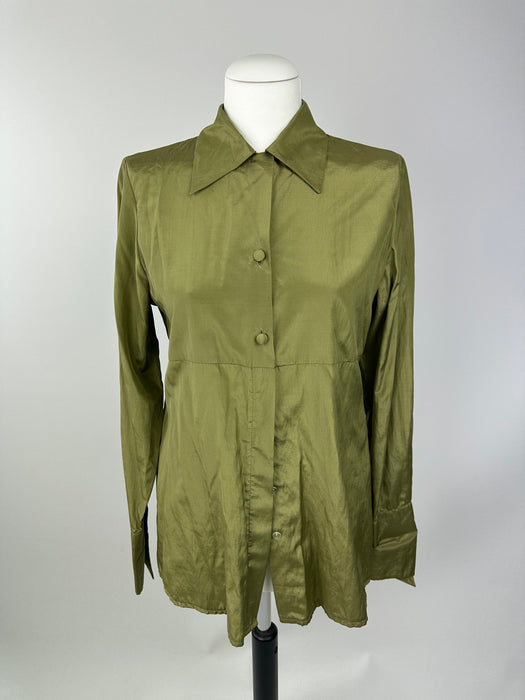 Groene glans blouse