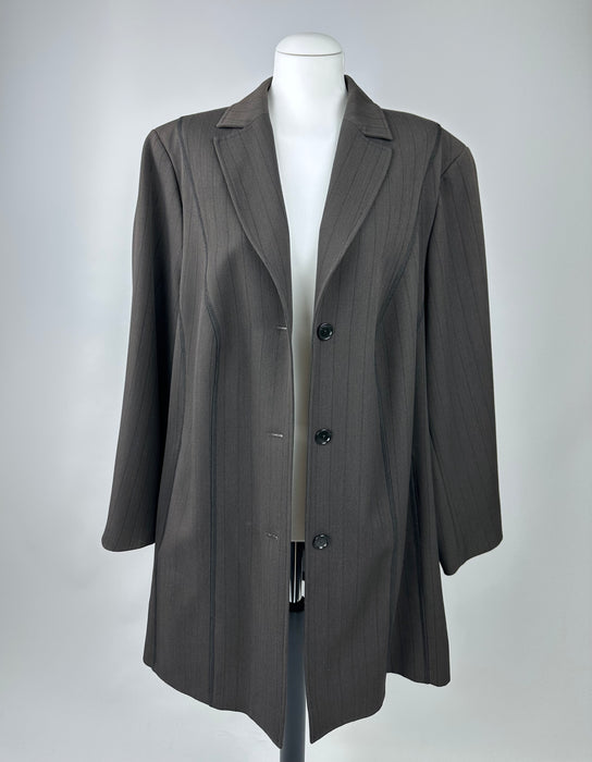 Oversized bruin krijtstreep blazer