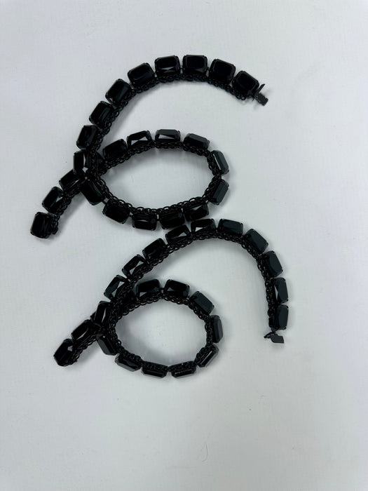 Zwarte stenen armband/ketting