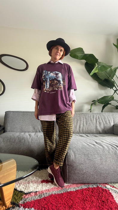 Geel zwart geruite broek