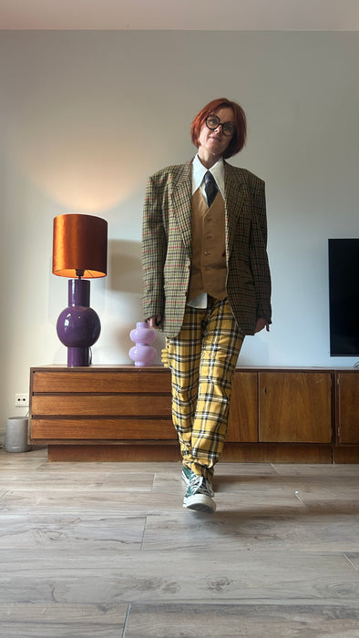 Groene geruit colbert