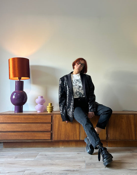 Zwart pailletten colbert