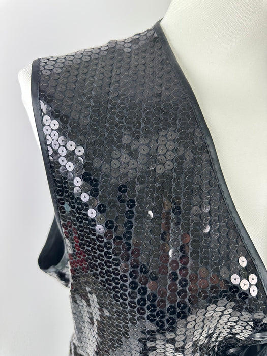 Zwart pailletten gilet