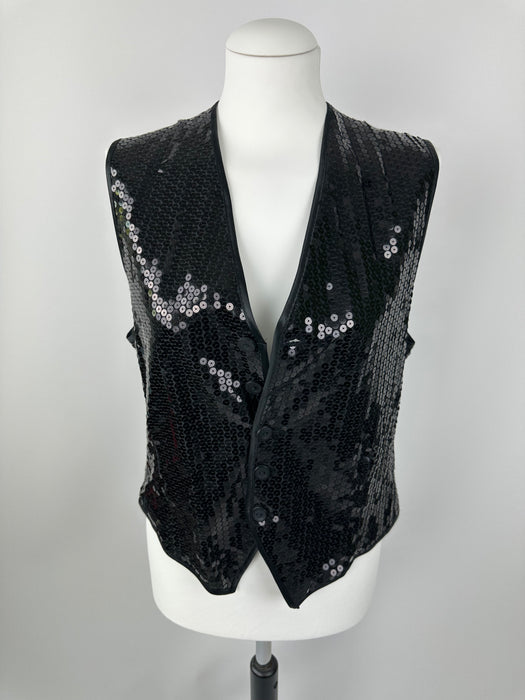 Zwart pailletten gilet