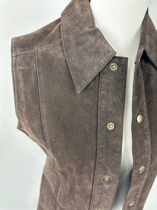 Bruin suede gilet