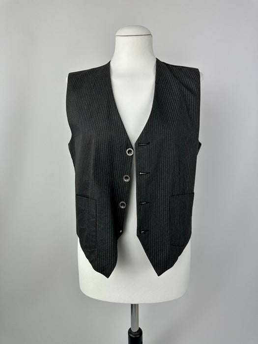 Grijs krijtstreep gilet