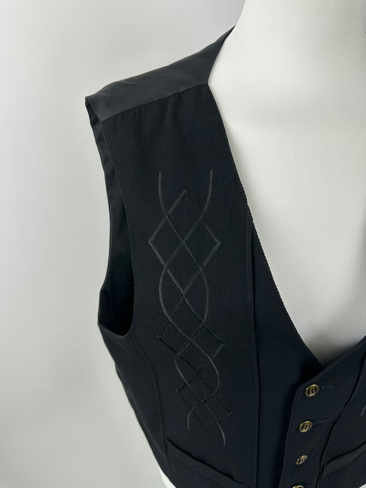Zwart gilet met borduursel