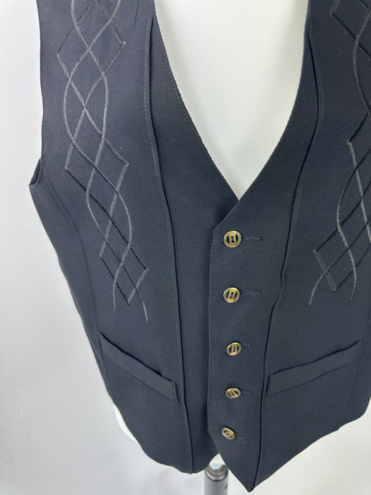 Zwart gilet met borduursel