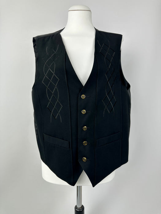 Zwart gilet met borduursel