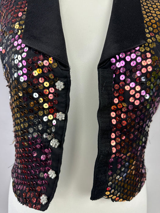Zwart gekleurd pailletten gilet