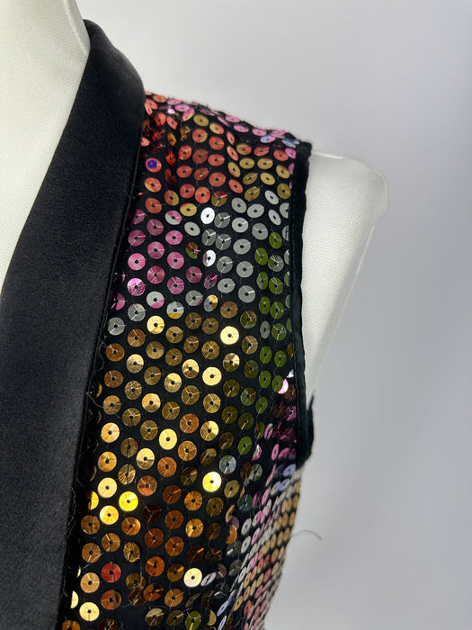 Zwart gekleurd pailletten gilet