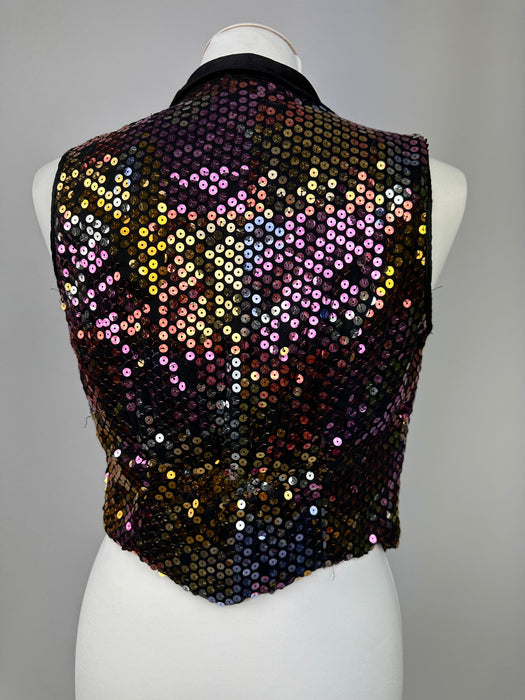 Zwart gekleurd pailletten gilet