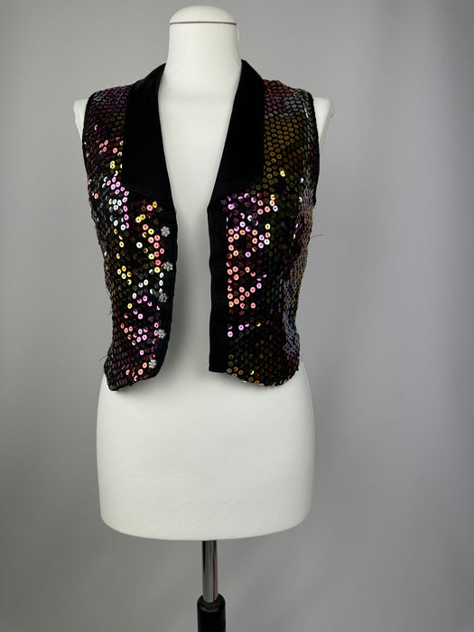 Zwart gekleurd pailletten gilet