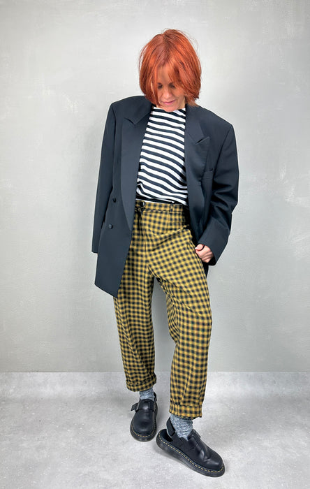 Geel zwart geruite broek