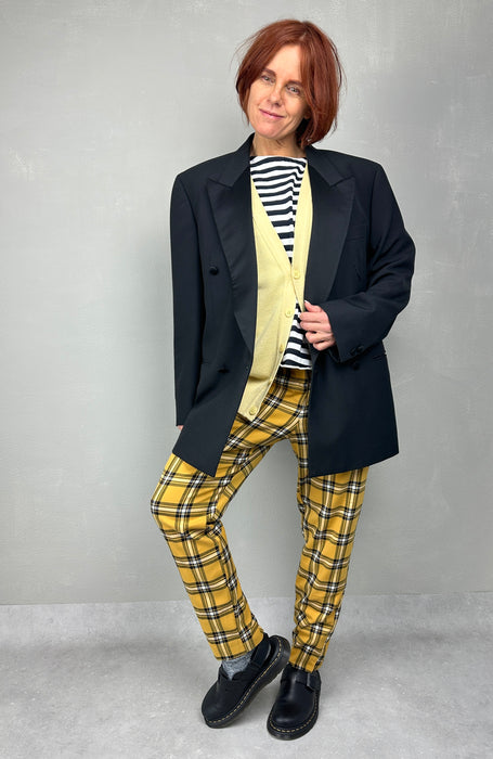 Gele broek met grote ruit