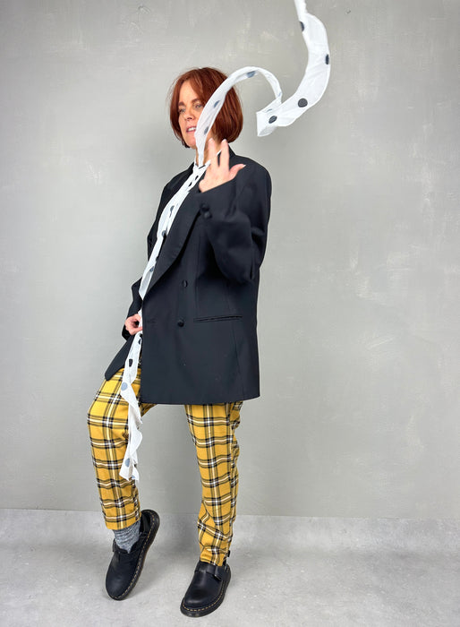 Gele broek met grote ruit