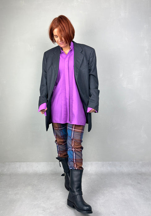 Paarse smoking blouse