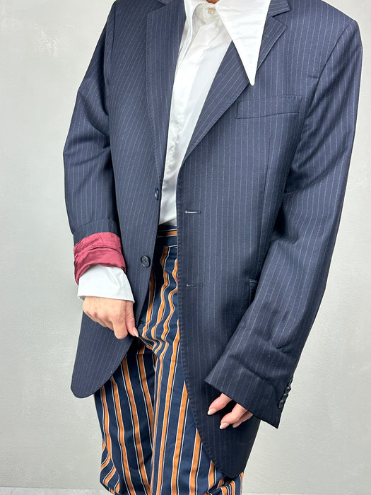 Donkerblauw krijtstreep kostuum