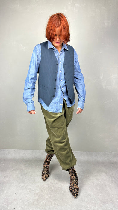 Groene babyrib broek