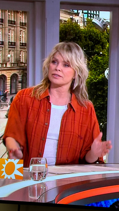 Roestkleurige blouse in soepele stof