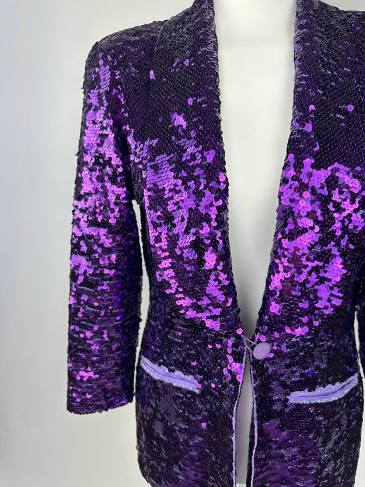 Paarse paillette  blazer