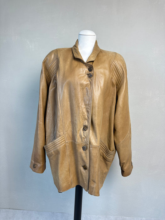 Camel kleurige leren jas