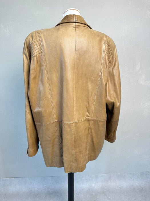 Camel kleurige leren jas