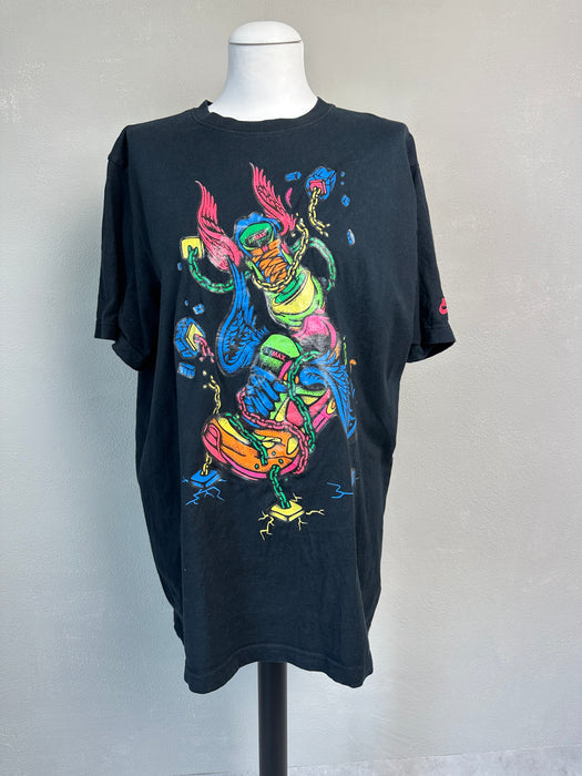 Zwart Nike Tee met neon print