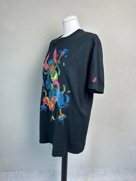 Zwart Nike Tee met neon print