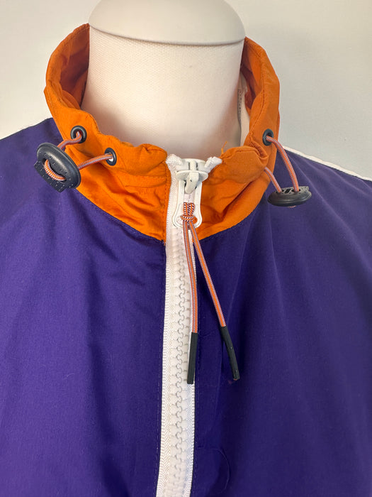Sporty jack in paars oranje wit