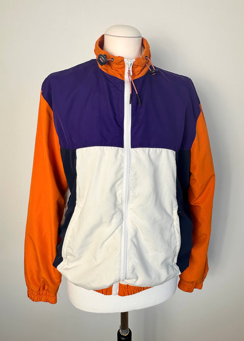 Sporty jack in paars oranje wit