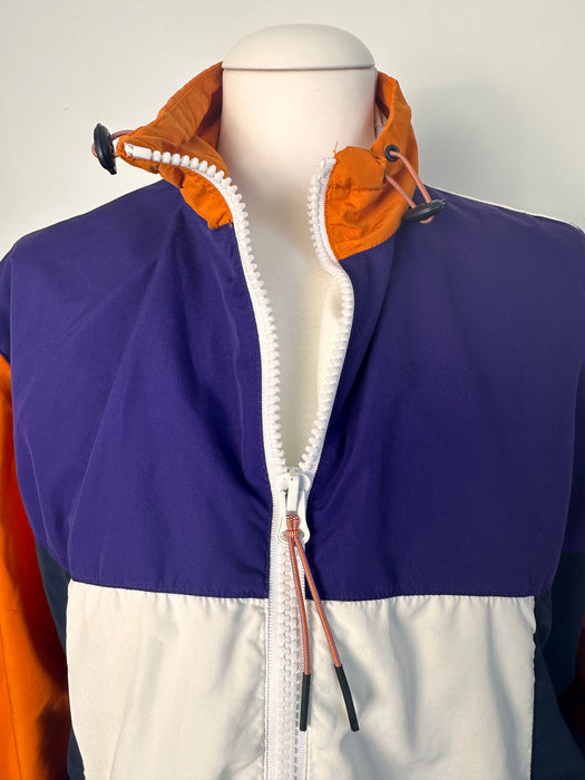 Sporty jack in paars oranje wit