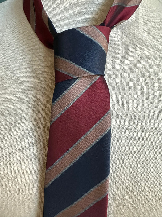Stropdas blauwe burgundy banen