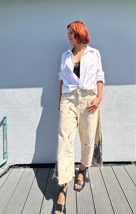 Reworked jort in beige