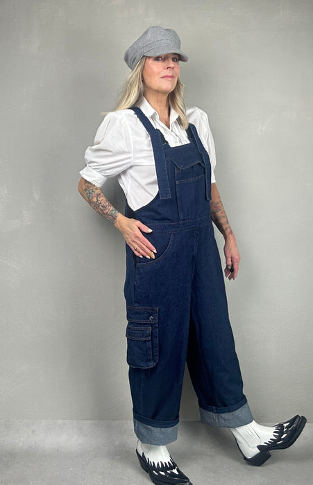 Donkerblauw jeans tuinpak