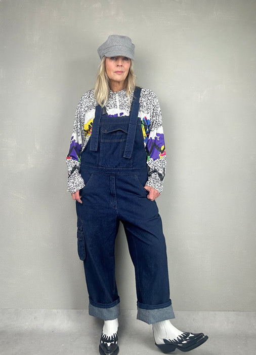 Donkerblauw jeans tuinpak