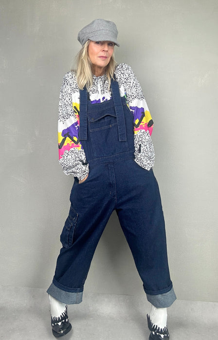 Donkerblauw jeans tuinpak