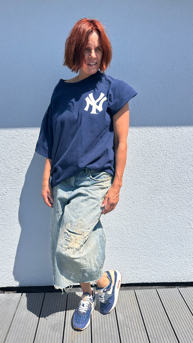 Marineblauw T-shirt NY