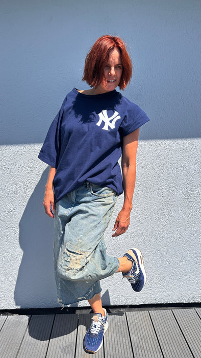 Reworked jeans jort
