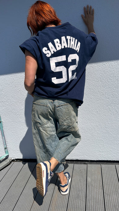 Reworked jeans jort