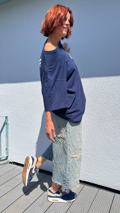 Reworked jeans jort