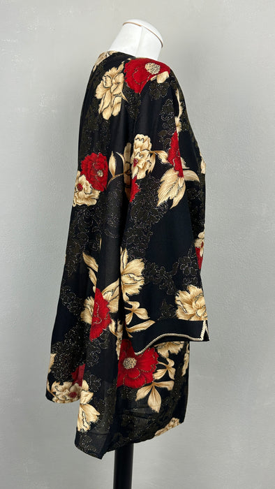 Zwarte oversized blouse met driekwart mouwen